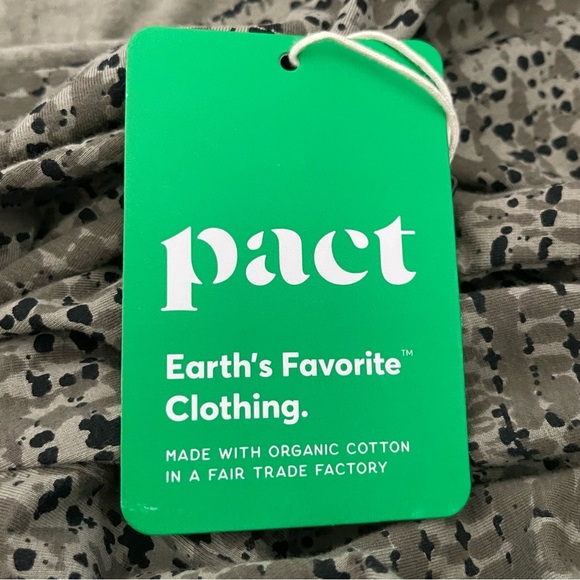 NWT Pact Revive Swing Dress Green Pattern Long Sleeve Dress Size Small - Picture 3 of 8